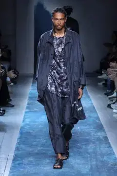 JACQUARD PATTERN DRAPE PANTS