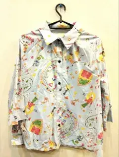 【新品未使用】VIVIEN SPORTS 落書き調 総柄シャツ 綿100% F