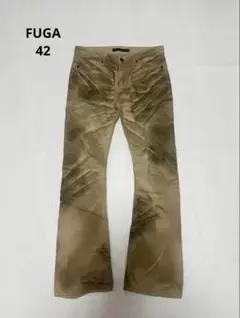 y2k FUGA damage flare pants 42 beige