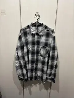 MINUS スラッシュシームオンブレチェックシャツ
