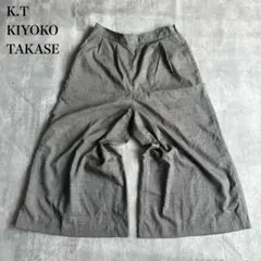 ケーティーキヨコタカセ【3L】ワイドパンツ ガウチョ グレンチェック 総柄
