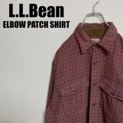 L.L.BeanグッドカラーネルシャツSエルボーパッチハンティングエルエルビーン
