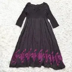 me ISSEY MIYAKE カリフラワー ロングワンピース シワ加工 刺繍
