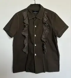 tricot コムデギャルソン　フリル ブラウス　シャツ　　 カーキ