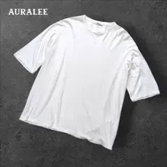 AURALEE CREW NECK HALF SLEEVED TEE WHITE