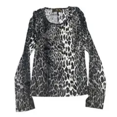 00s Xfrm leopard cutsew rhinestone y2k