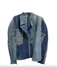 me ISSEY MIYAKE denim print プリーツカーディガン