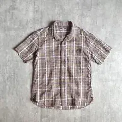 【sugar cane】マチ付きシャツ　チェック　シアサッカー　東洋　50s