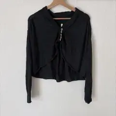 チャコールグレー ニットカーディガン sunaokuwahara