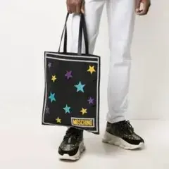 モスキーノ アーカイブ 星柄 刺繍 マルチ スター トートバッグ