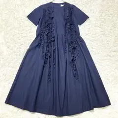 タオコムデギャルソン　綿タンブワッシャー製品染半袖ワンピース フリル　22SS