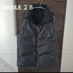 大きいサイズ BASILE ２８ リバーシブルダウンベスト 黒 44