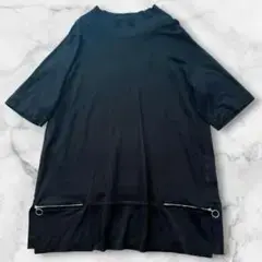 HaaT イッセイミヤケ ORJ チュニック Tシャツ 半袖 2 黒 ジップ