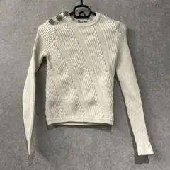 美品　GANNI ホワイト ケーブルニットセーター
