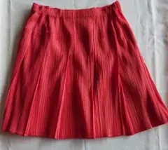 PLEATS PLEASE プリーツプリーズ スカート ひざ丈　オレンジカラー