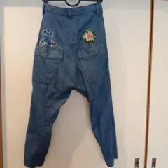 Ne-net 刺繍 サルエルデニムパンツ