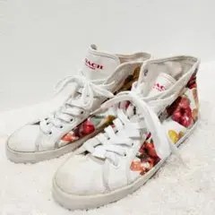 COACH コーチ ハイカットスニーカー 花柄 KELSIE 23.5cm