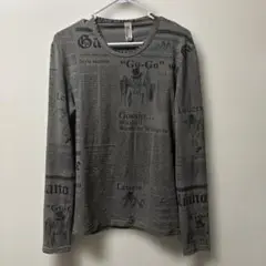 John Galliano ニュースペーパー柄 長袖カットソー ロンT カーキ