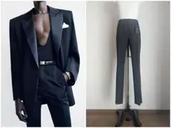 新品 Saint Laurent Paris テーラードパンツ フェイルブラック