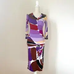 EMILIO PUCCI✨シルク100% ワンピース マルチカラー プッチ柄