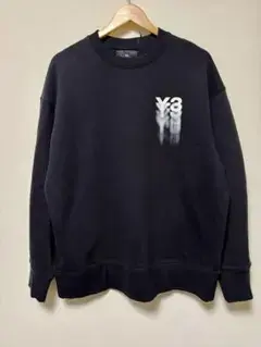 ナ*ン様 Y-3 GFX CREW ブラック スウェットシャツ S