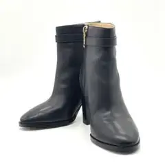 【極美品】COACH コーチ ショートブーツ 黒 24.5cmブラック
