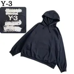 美品★Y-3 ヨウジヤマモト パーカー グラフィックバックロゴ 25ss 黒XL