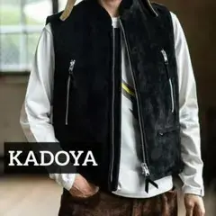 KADOYA RIDERS DOWN VEST スエードベスト ブラック M