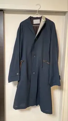 カラー kolor ラペル切替コート チェスターコート ネイビー 22SCM