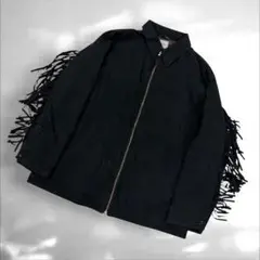 エフィルボル　フリンジ ジップアップコート 金ジップ　黒 4 《c2 413