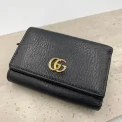 ！美品！　GUCCI グッチ　ブラック　三つ折り　10A