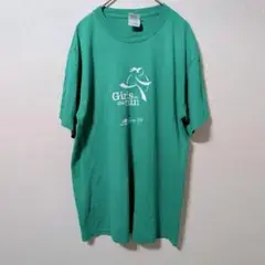 ギルダン 半袖 丸首 ロゴ プリント M 緑 綿 普段着