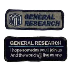 GENERAL RESEARCH ワッペン 2枚セット
