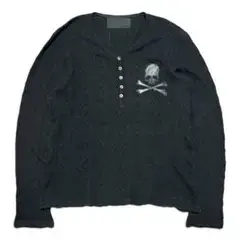Roen skull patch knit long sleeve V系 Y2K