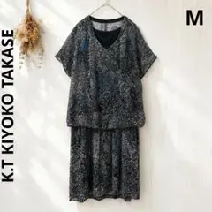 キヨコタカセ セットアップ ブラック 9 ペイズリー シアー ワンピース セット