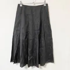 【キヨコタカセ】リネンタックプリーツスカート サイドファスナー 麻100％S相当