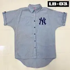 LB-03 New York Yankees 半袖シャツ ライトブルー