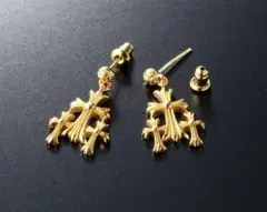 シルバー925 ピアス トリプルクロス 3連クロス 両耳 即日発送 #119
