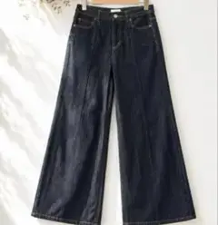 K.T キヨコタカセ センタープレス ワイドデニムパンツ11