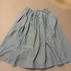 ストライプ柄 ロングスカート フレアスカート ウエストゴム