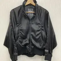 ALGONQUINS シャドーストライプサテンジップアップブルゾン 黒　美品　F