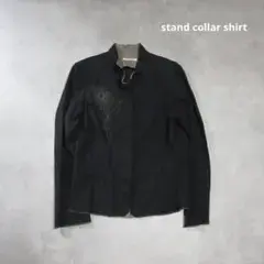unknown / ステッチ デザイン スタンドカラー シャツ 長袖 トップス