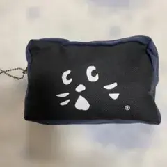 新品未使用品★ネネット★にゃー猫柄 ポーチ ネイビー ブラック