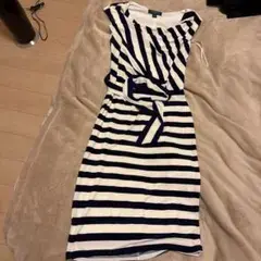 LAUREN RALPH LAUREN ボーダー ノースリーブ ワンピース