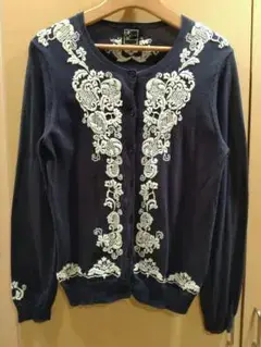 KEITA MARUYAMA 刺繍カーディガン ネイビー