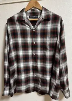 26ss WACKO MARIA オンブレチェックシャツ ブラウン L レーヨン