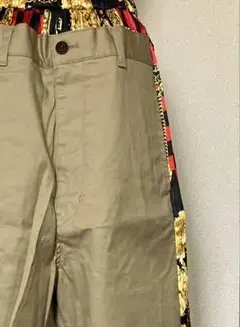 ジュンヤワタナベコムデギャルソン×ヴェルサーチェ サイドプリーツ切替チノパンツ