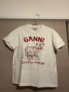 GANNI 猫イラスト Tシャツ