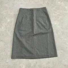 美品 JIL SANDER NAVY フォーマルスカート 34 灰 ウール 伊製