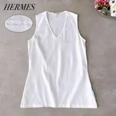 HERMES✨エルメス マルジェラ期 コットン カットソー ロゴ刺繍 Vネック